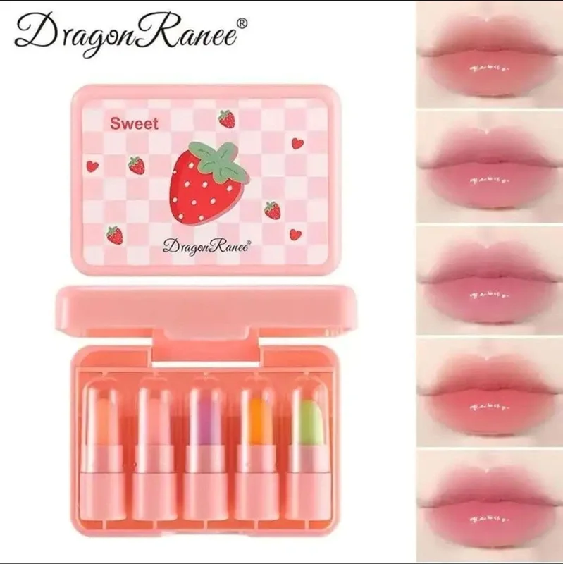 پک بالم لب جامد 5عددی طرح توت فرنگی